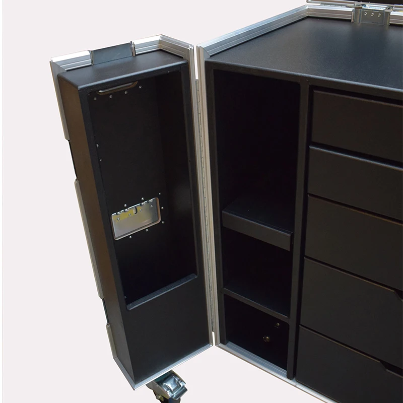 5 Drawers Backline Tool Flight Case With 3u Rack Space And Power