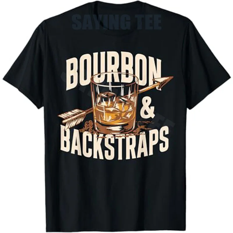 Bourbon & Backstraps Hunting Lifestyle Whiskey Vintage T-Shirt Y2K Ooutdoor Archery Hunting Passion for Men and Women Clothes