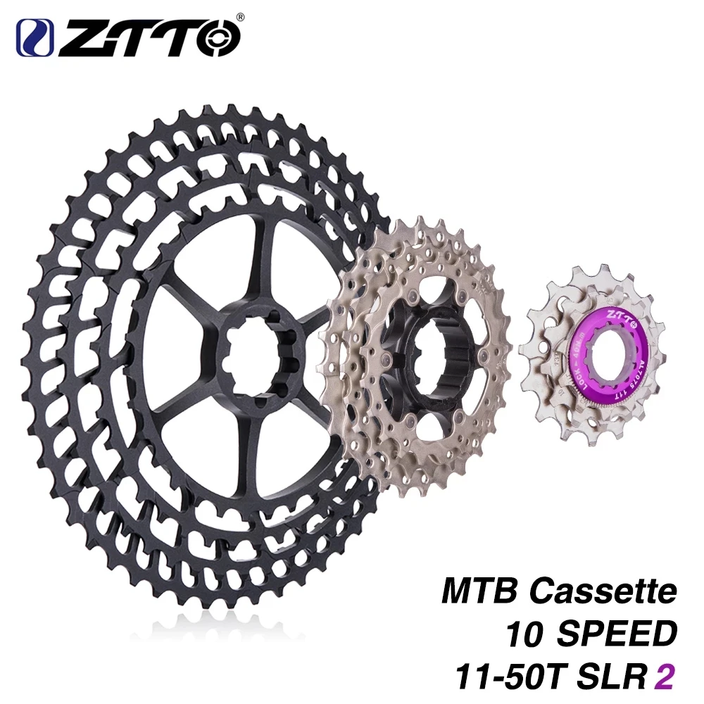 

ZTTO Mountain Bike 10 Speed 11-50T SLR2 ultra light Cassette CNC 10S50T Freewheel 10V K7 Sprockets For M7000 M6000 XT SLX X9 X7