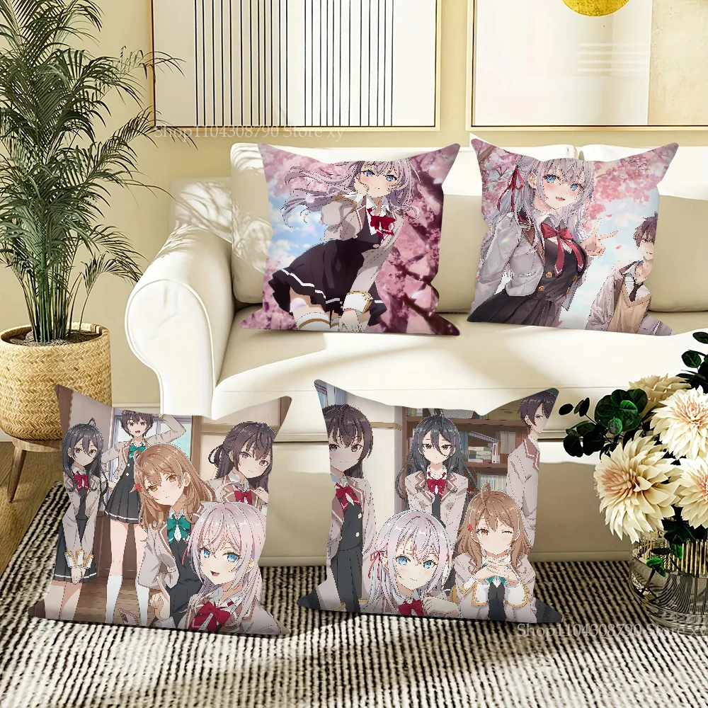 Alya Sometimes Hides Her Feelings In Russian Anime Pillow Case Fashion Square Pillowcase Bedroom Sofa Room Ins Decoration