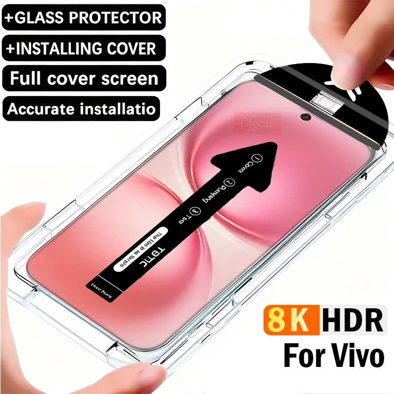 

8K Auto Installation Dust Free Screen Protector for Vivo X200 FE X200S X100S X70 X60 Y27 Y27s HD Tempered Glass Protective Film