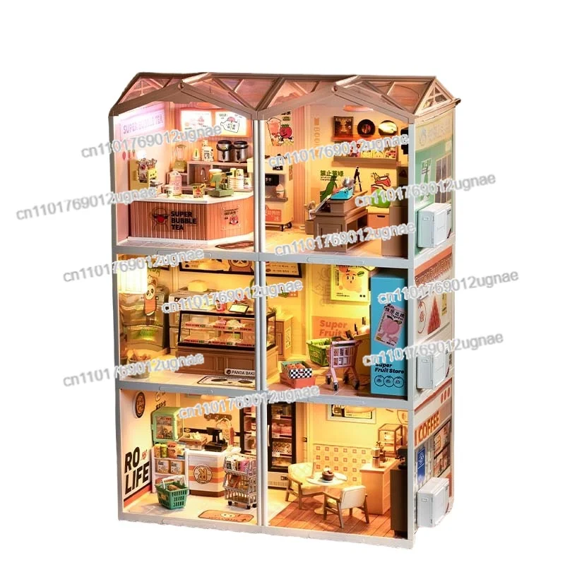 

Строительный блок DIY Хатина Мини Трехмерная модель комнаты Игрушечный домик Детский подарок