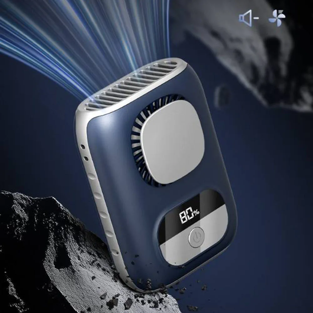 

Outdoor Waist Neck Fan 4000mAh 10500RPM 14m/s LED Smart Digital Display Brushless Motor Hanging Rope Body Portable Clip-on Fan