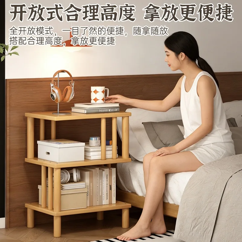 Multi-layer bedroom bedside table modern simple cream wind bedside bookshelf shelf living room sofa
