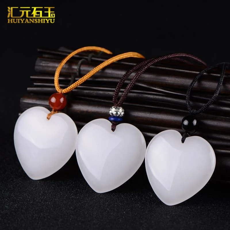 Xinjiang golden silk white water drop small vase pendant jade weight peace buckle gourd chicken heart-shaped bamboo pe