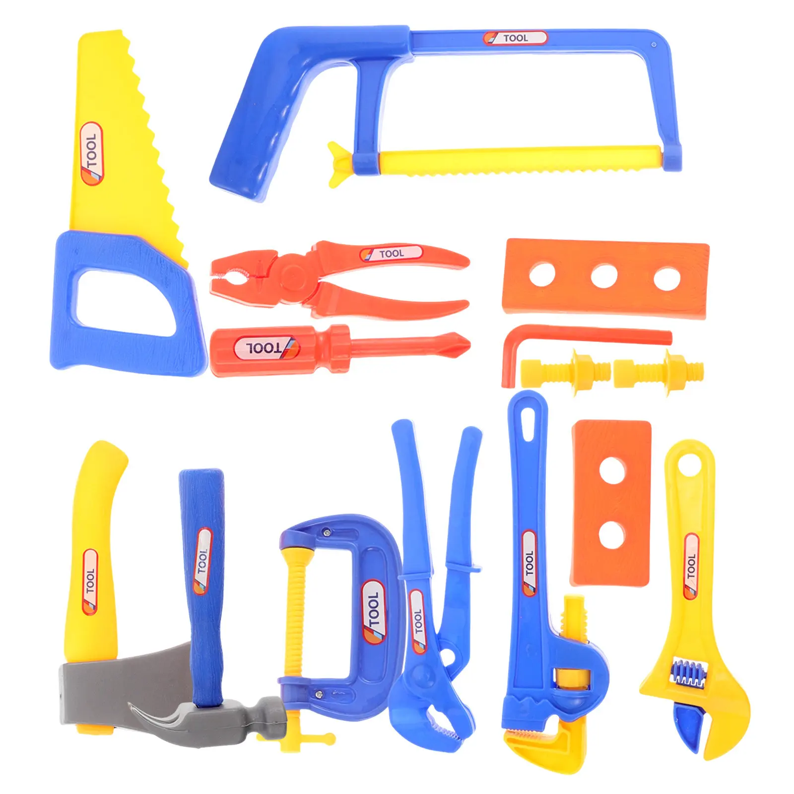 15Pcs Kids Tool Set Pretend Repair Kit Educational Construction Worker Costume for Boys Ages 3-7 Toddler Skill Development Play