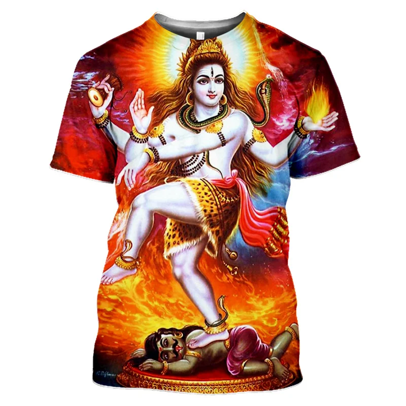 Summer Fashion India Shiva T Shirt Men Women Trend Casual 3d Printed Indian Deities Tees Oversized O-neck Short Sleeve Tops