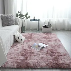 Tapis en Peluche pour Salon Moderne, Antidérapant, Doux, Grands Tapis, Chambre à Coucher, Lavable, Revêtement de Sol, Polymères, Décoration