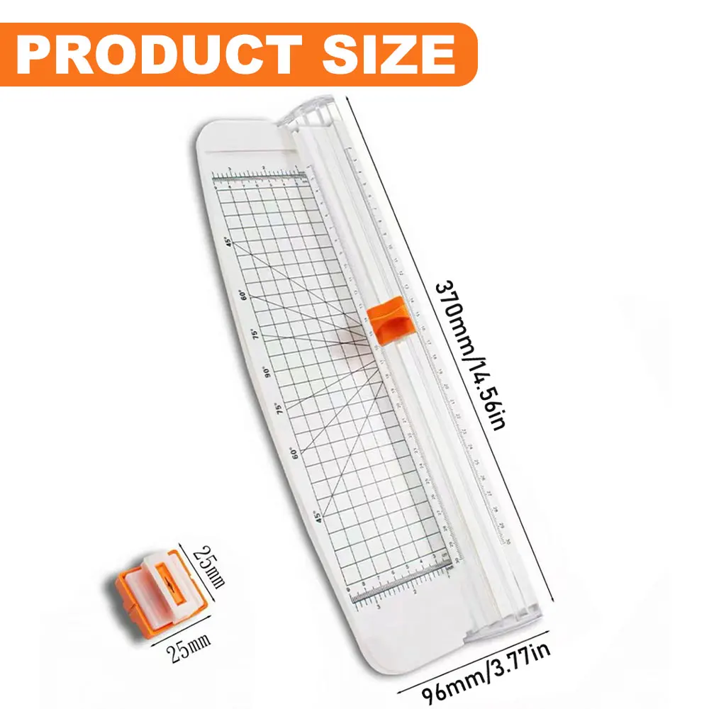 1pc A4 Precision Paper Trimmer, 12-Sheet Cutter with Press-to-Cut Removable Blade, Measuring Grid for School and DIY Crafts
