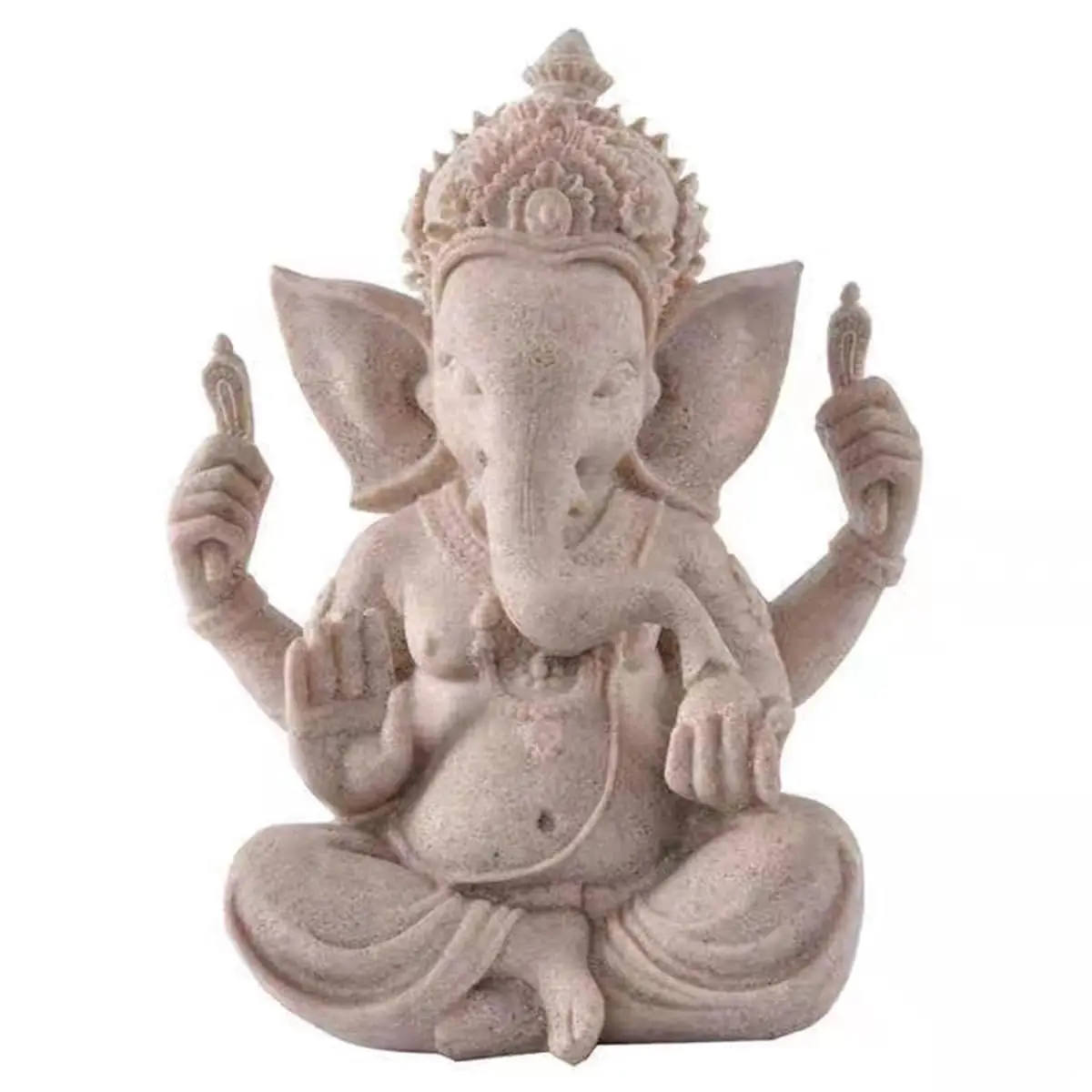 Lord Ganesha Statue, Diwali Deepavali Puja Gift, Hindu Elephant God Ganpati Idol, Buddha Style Sculpture for Home, Customized