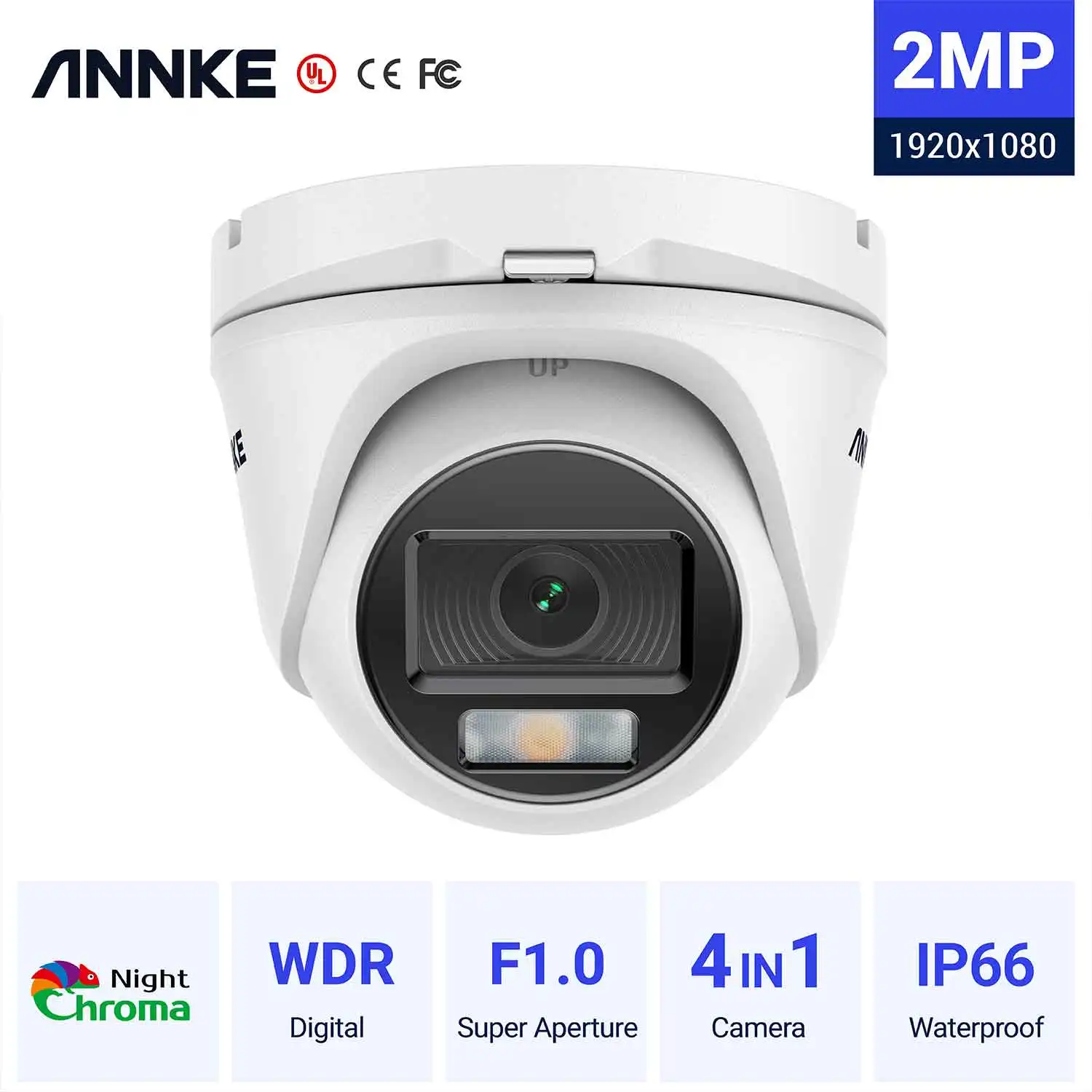 

Annke 2MP Full Colour Camera 1080P TVI AHD CVI CVBS Full HD Security Camera Night Vision Outdoor Surveillance CCTV Bullet Camera