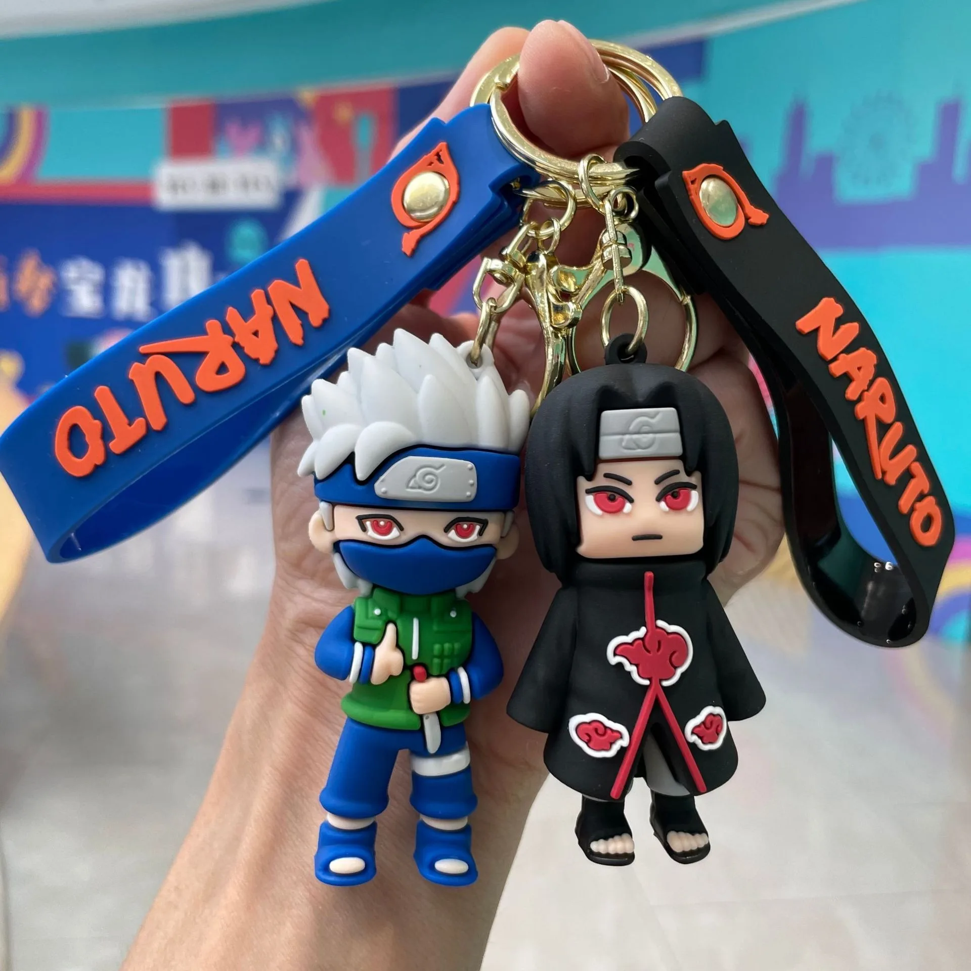 Naruto Shippuden Schlüsselanhänger-Set, 3D-Silikonfigur, Schlüsselanhänger, Uzumaki Naruto, Uchiha Itachi, Kakashi, Madara, Taschenanhänger, Anime-Fan-Geschenk – Detail 3