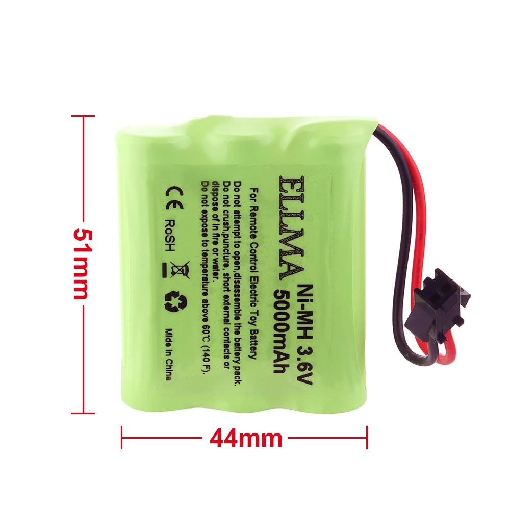 3,6 V/4,8 V/6V/7,2 V/8,4 V/9,6 V 5000mAh Akku oder Nimh aa Akku für RC Spielzeug Autos Panzer Roboter Waffen Boote