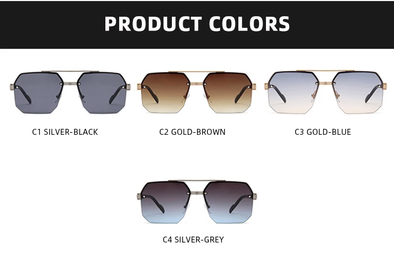 Mode Halb rahmen Sonnenbrille Männer Frauen klassische Big Business Sonnenbrille männlich trend ige Fahr schirme – Detail 9
