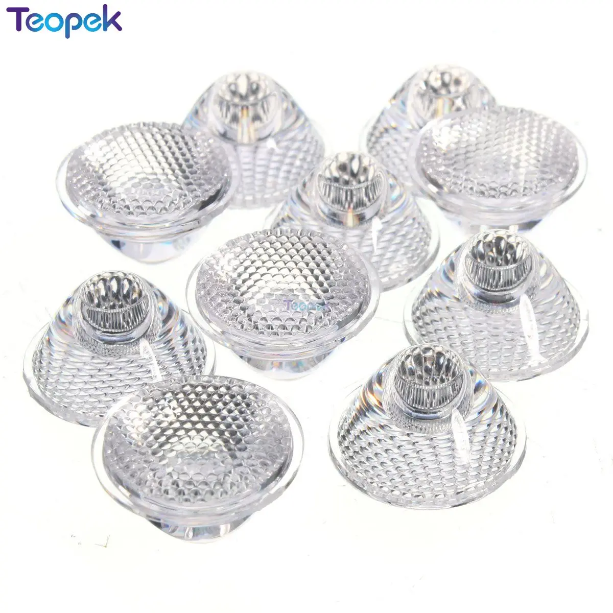 50pcs 20mm LED lens, optical pmma high power led lenses 5/10/15/30/45/60/90/120 degree clear surface for 1W 3W 5W LED Light