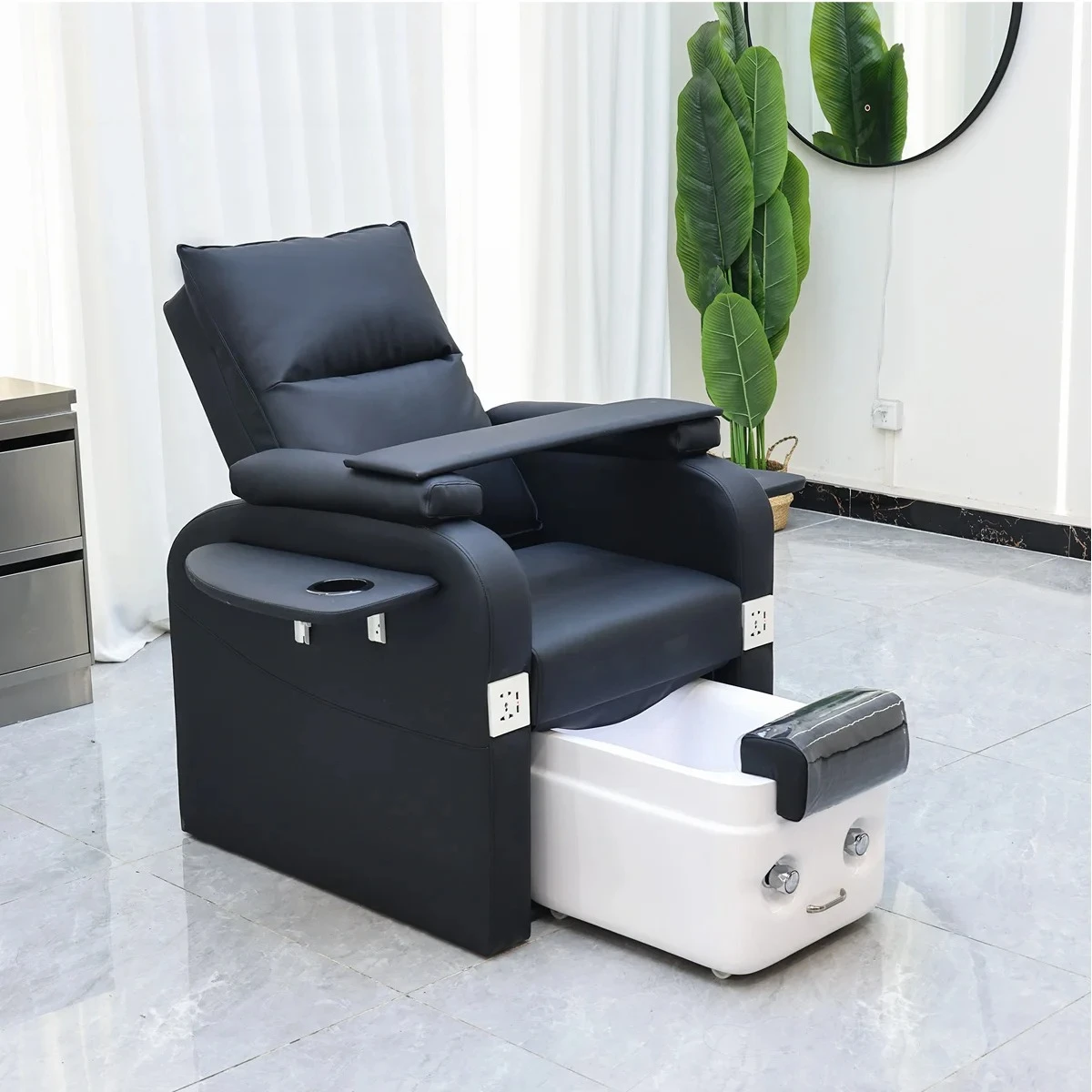 Commercial Pedicure Chair With LED Light Spa Foot Massage Chair Nail Salon Furniture Pedicure Station For Beauty Salon
