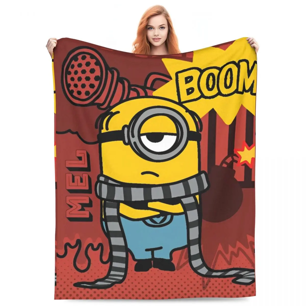 Minions The Rise Of Gru Flannel Blanket Winter Warm Soft Bedding Throws for Boy Girl Couch Chair Print Bedspread Sofa Bed Cover