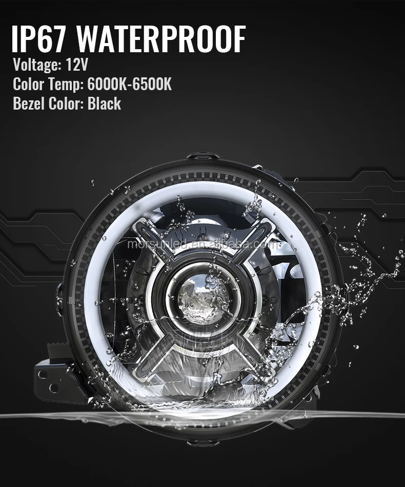 9 Inch LED Headlights Projector Headlight Kit Car Led Lights for 2018+ Jeep Gladiator Overland Accessories