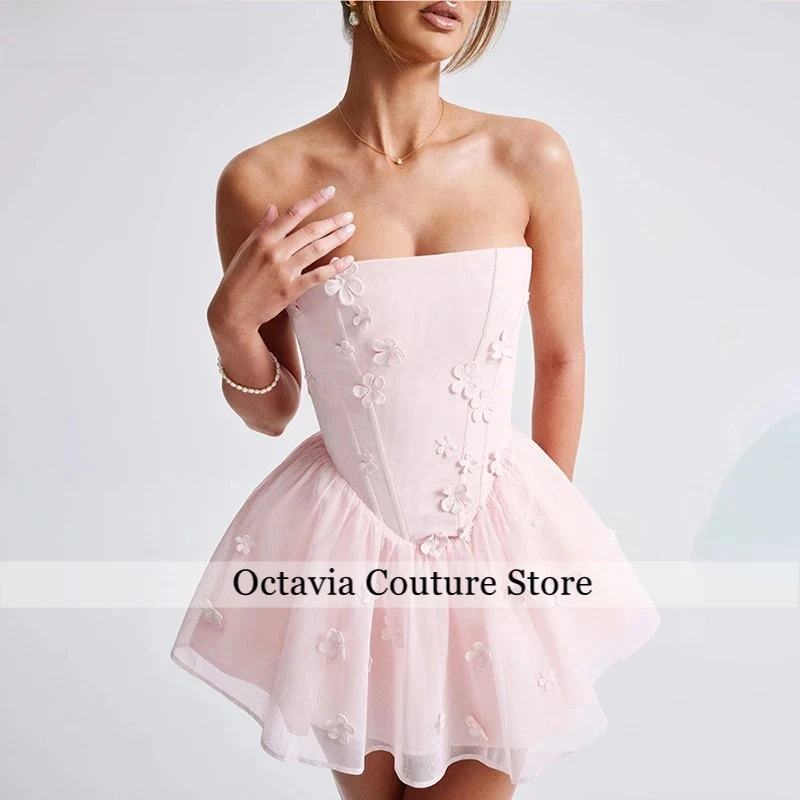 

Light PInk Chiffon Mini Cocktail Dress vestidos graduación adolescentes Customized Evening Party Gowns A Line Homecoming Dresses
