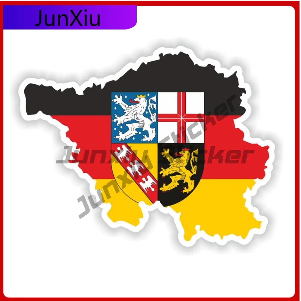 

Saarland Germany Trendy Motorcycle Weatherproof Decal Vinyl Scratch Anti Shape And Resistant Funny Stylish Helmet National Cute