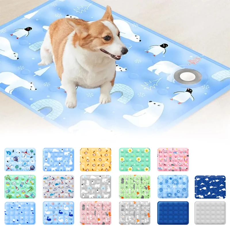 

1PC Pet Cooling Mat Dog Cat Sleeping Pad Cool Ice Silk Moisture-proof Mattress Cushion Summer Small Animal Cold Bed S/M/L/XL