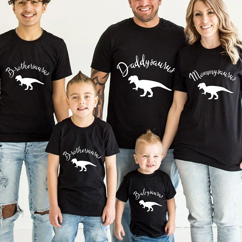 Cute Dinosaur Family Tees Unisex Family Matching magliette muslimeddysaurus Brothersaurus Babysaurus Print top Tee Shirt