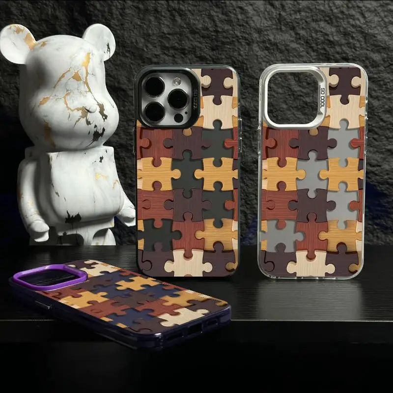 Super Cool Toy Bricks Cabin Style For iPhone 16ProMax Plus Phone Case INS For iPhone 15 11 12 14 13 Case Lens Protect Back Cover