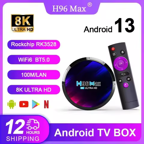 H96 Max RK3528 Quad-core Android 13 Smart TV Box WIFI6 BT 5.0 4K 8k UHD Output 100M/LAN Smart Set Top Box Streaming Media Player