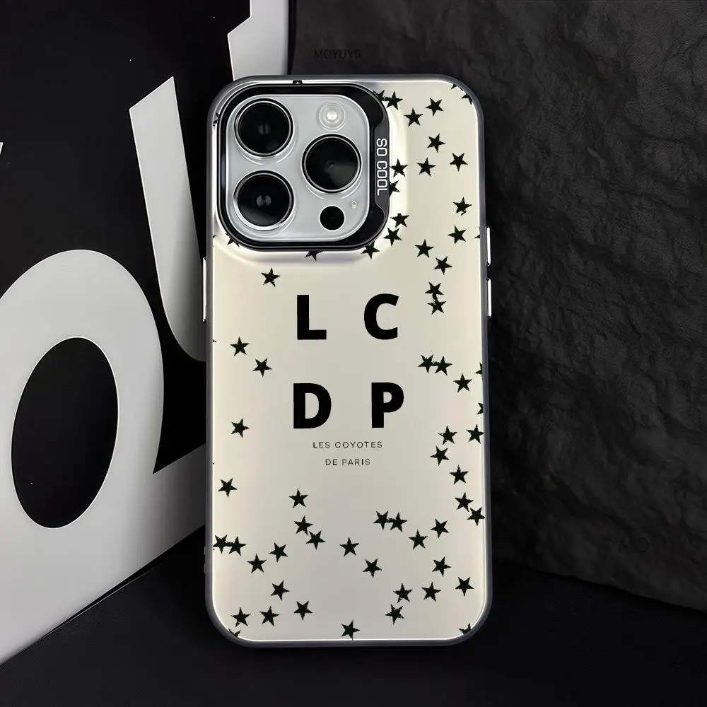 

Чехол для телефона L-Les C-Coyotes De Paris FUNDA для IPhone 12, 11, 13, 14, 15, 16, Max Pro Plus Mini Silver LMDaser Color Cover