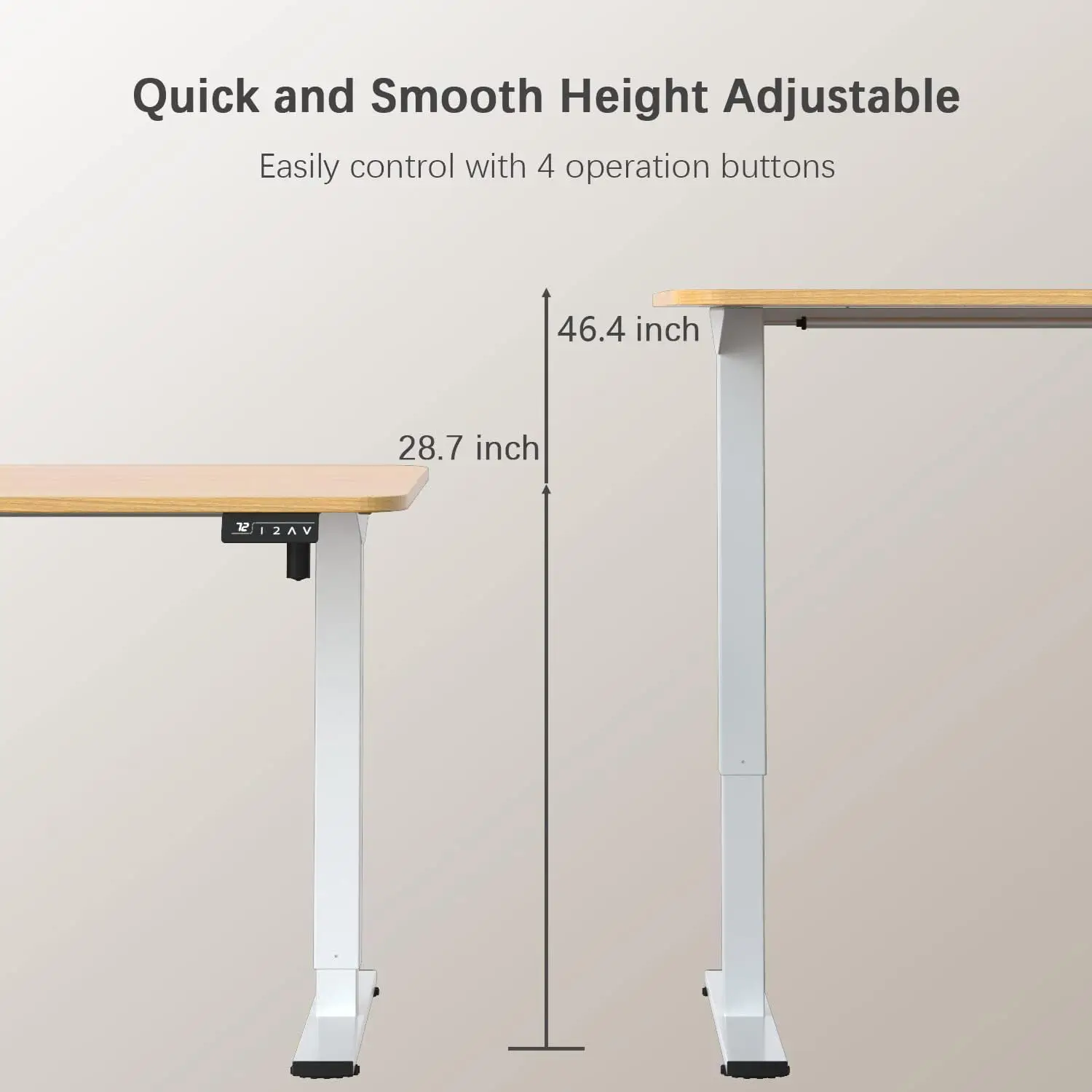 Furmax Electric Height Adjustable Standing Desk Large 55 x 24 Inches Sit Stand up Desk Home Office Computer Desk Memory Preset w