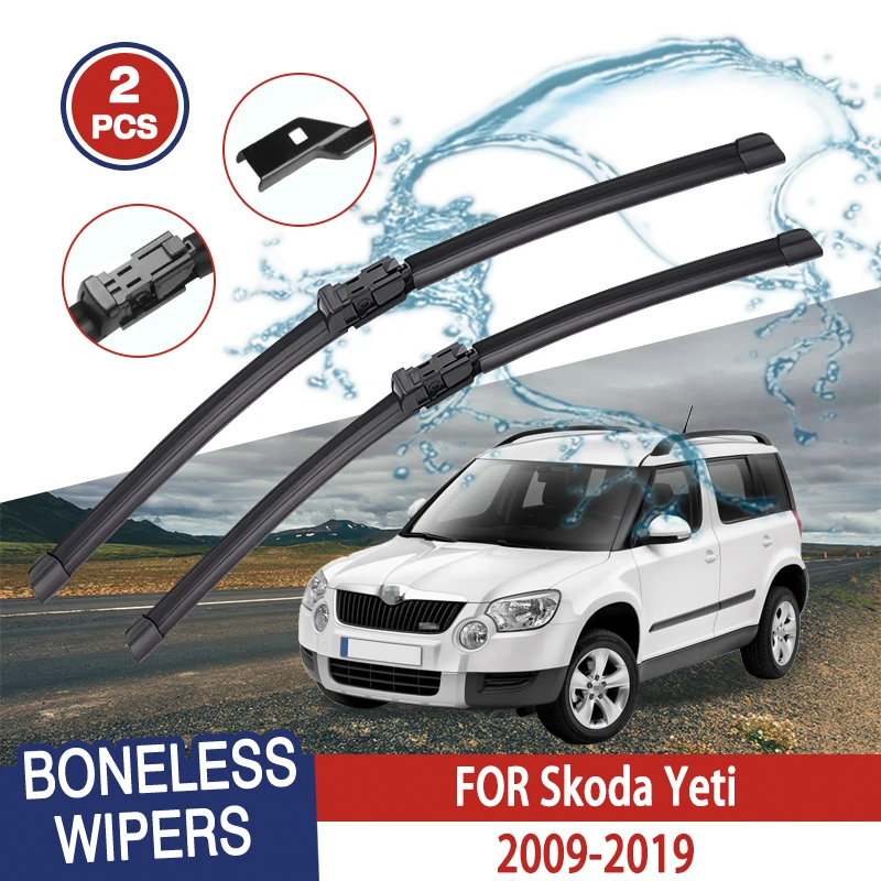 

Wiper Blades For Skoda Yeti 2009-2019 Front Windshield Clean Window Windscreen Auto Parts Car Rain Brushes 24''+19''