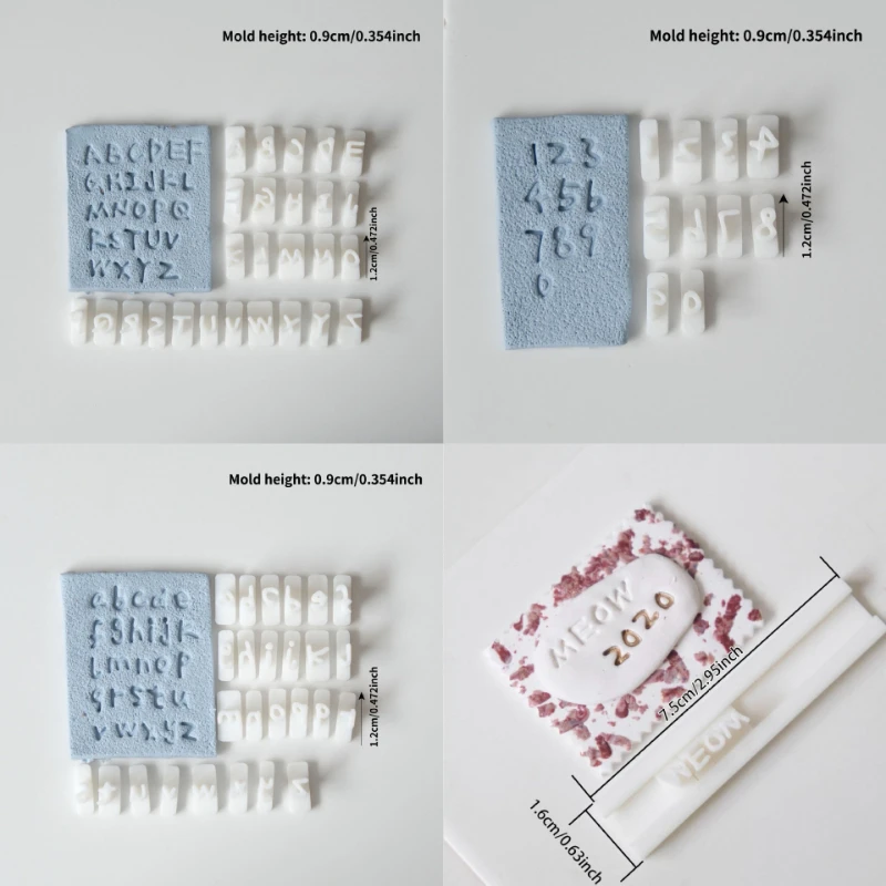 Handcrafting 10 Arabic Numeral Soft Clay Mold Seals 26 Pcs Each Type  English Letter Number Seal Clay Making Tool Pottery Tools