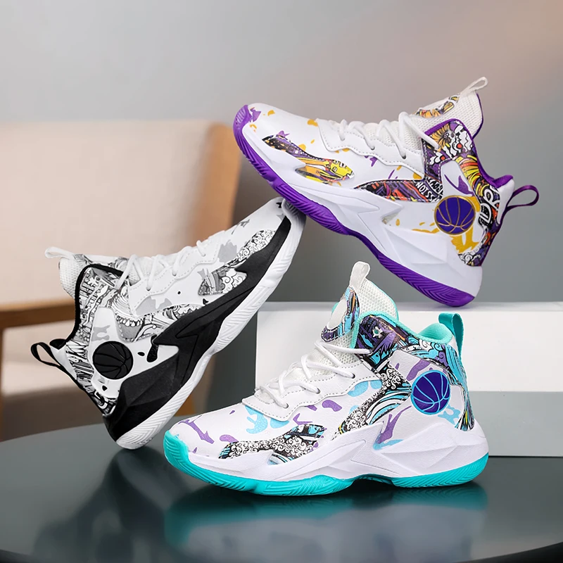 Children's Basketball Shoes for Boys Sneakers Outdoor Non-slip Kids Sports Casual Running Shoes Child Girls Basket Trainer Shoes