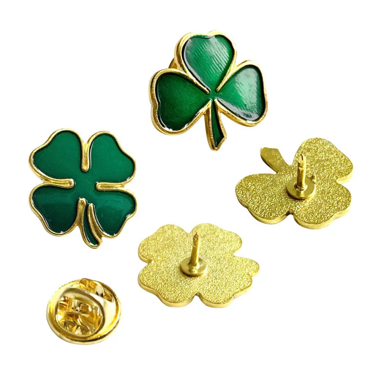 Patrick's Day clover lapel pin Clover pin brooch Patrick's Day Lucky Four-leaf Clover Brooch Irish holiday gifts