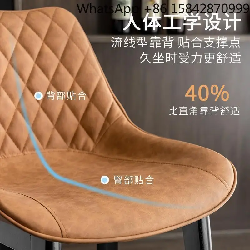 Kursi bar sandaran kayu solid rumah tangga