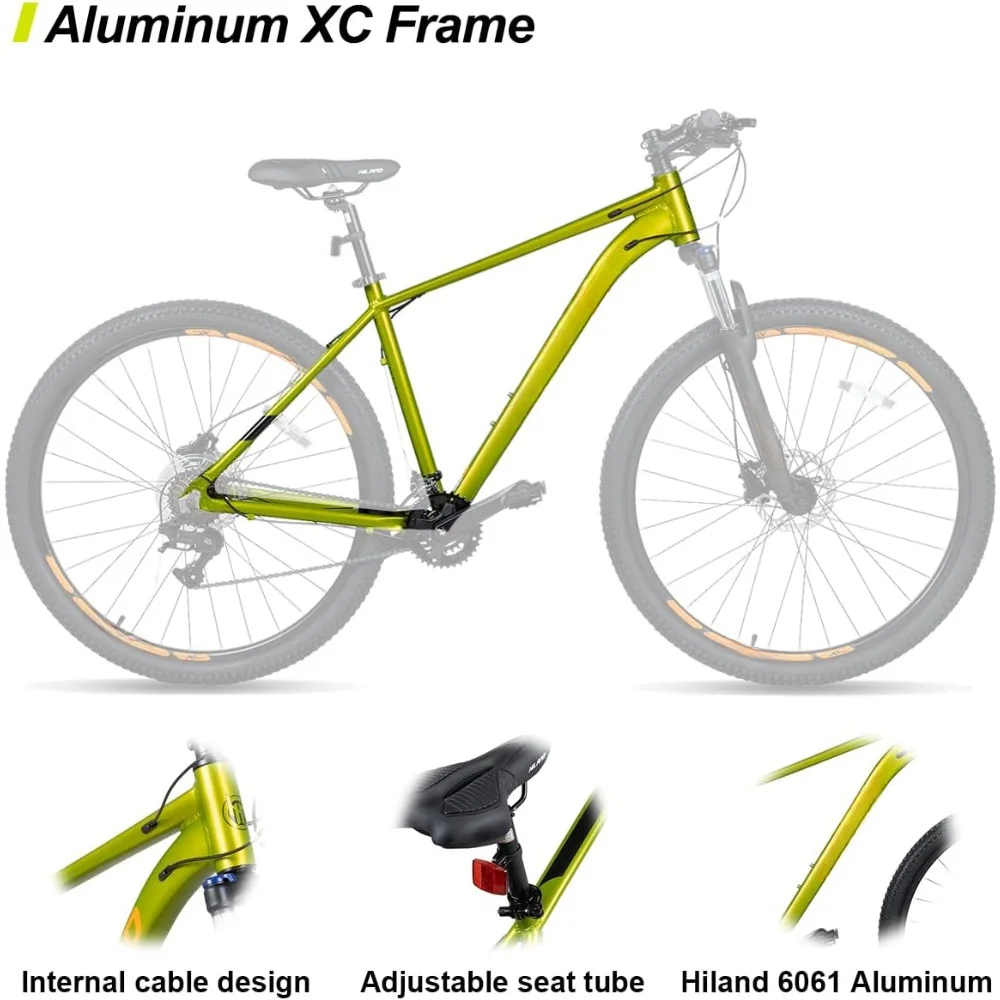 29-inch men's mountain bike, 17/19-inch frame, hydraulic disc brakes, lockout suspension fork, 16-speed trail bike