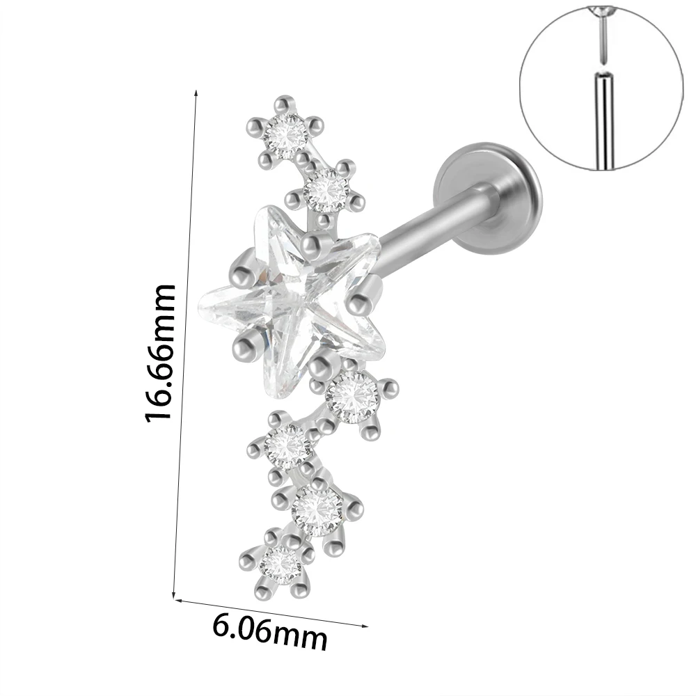 Surgical Steel Marquise CZ Leaf Shaped Stud Earring