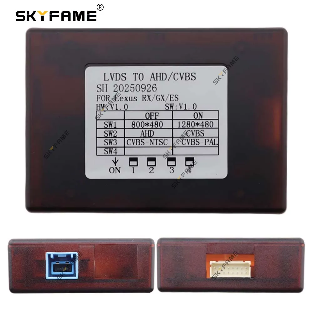 Decodificador de cámara de marcha atrás panorámica Original SKYFAME Car 360 para Toyota LVDS a CVBS