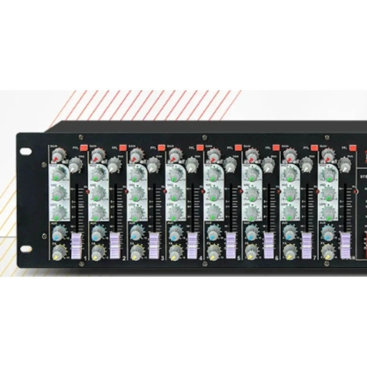 Conference room 8-way audio control panel cabinet type