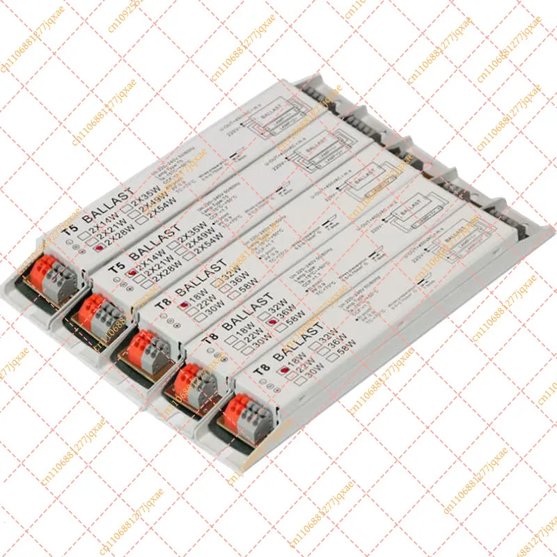 Wide Voltage T8 Fluorescent Tube Electronic Ballast 220-240V for Double Lamp 18W/36W/58W