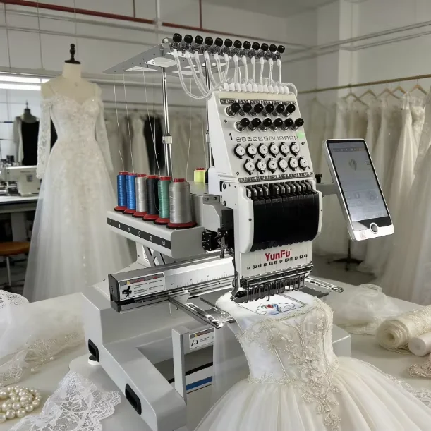 JY-1201 Compact 12-Needle Embroidery Machine, Multi-Needle Commercial & Home Use