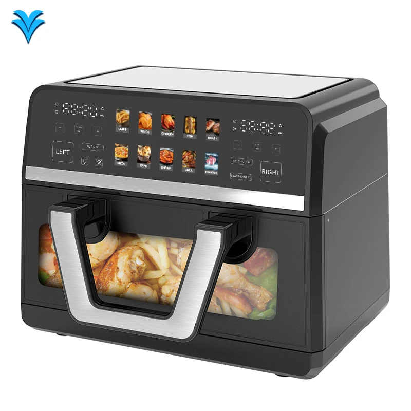 

Professional 9L Digital Air Fryer Freidora De Aire Kitchen Appliances Dual Air Fryer With Visual Window