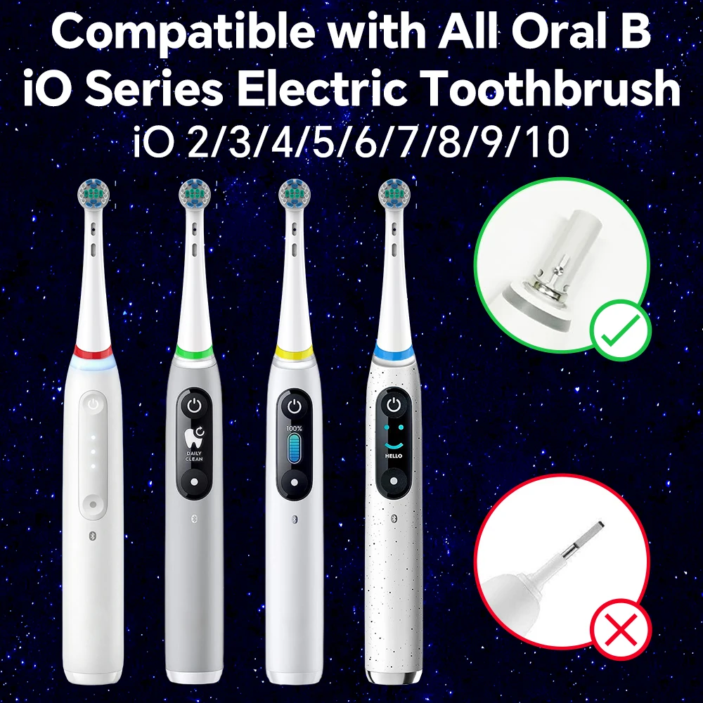 Toothbrush Head Protective Box and 4 Pack Replacement Brush Heads Compatible with Oral B iO 2/3/4/5/6/7/8/9 Electric Toothbrush