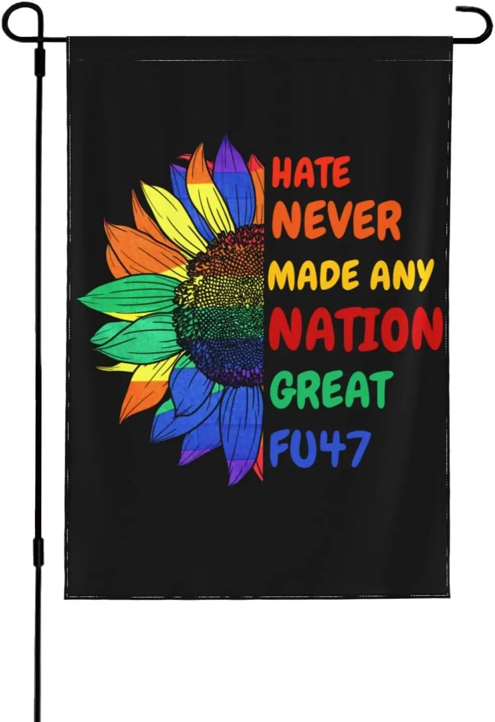 Le déteste jamais fait toute Nation, grande drapeau Fu47 12x18, drapeau de jardin, bannière Double face, signe de cour, sans mât de drapeau LOI