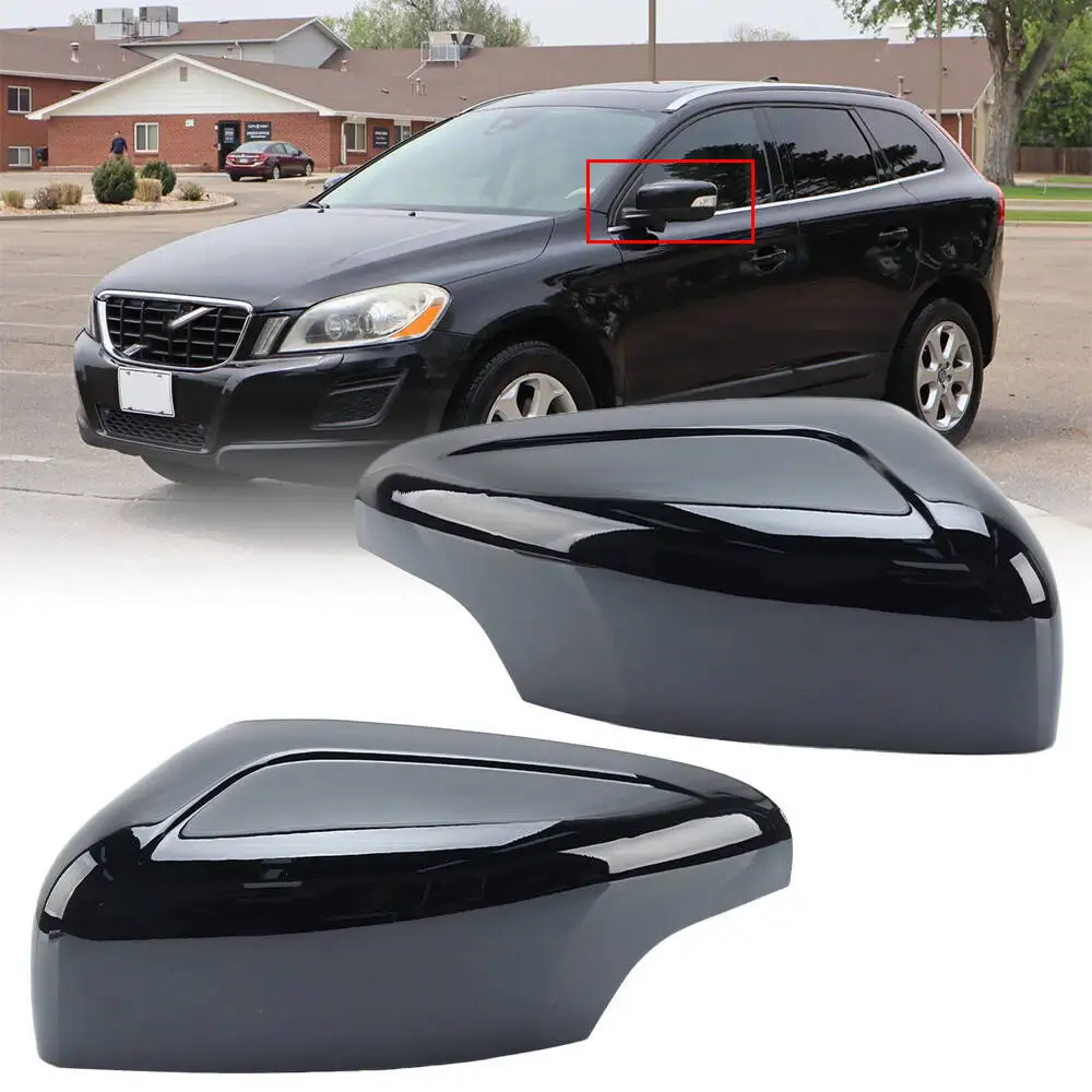 

1 пара глянцевых черных накладок на корпуса боковых зеркал заднего вида 39854904 39854919 для Volvo XC60 2009-2013