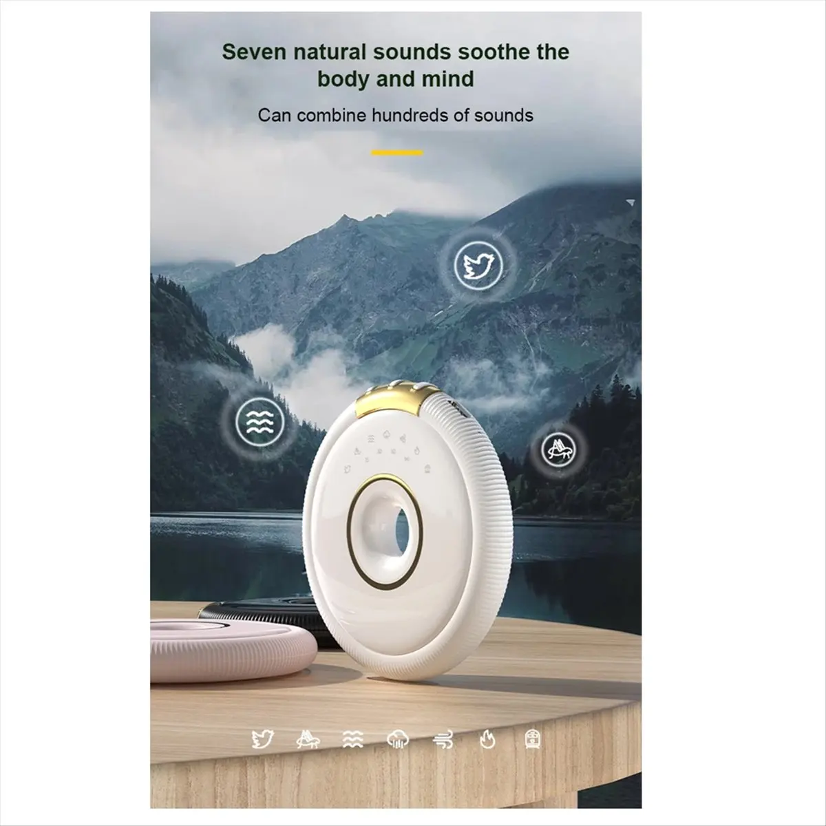popop Sound Box Bone Conduction Wireless Bluetooth Speaker Stereo Bass Under Pillow White Noise Improve Sleep Use Black