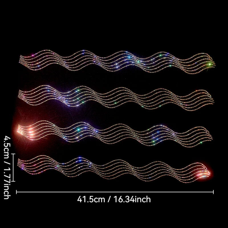 

High-quality rhinestone and rhinestone wave stripe pattern ironed on sweater coat clothing accessories fashionable large patches