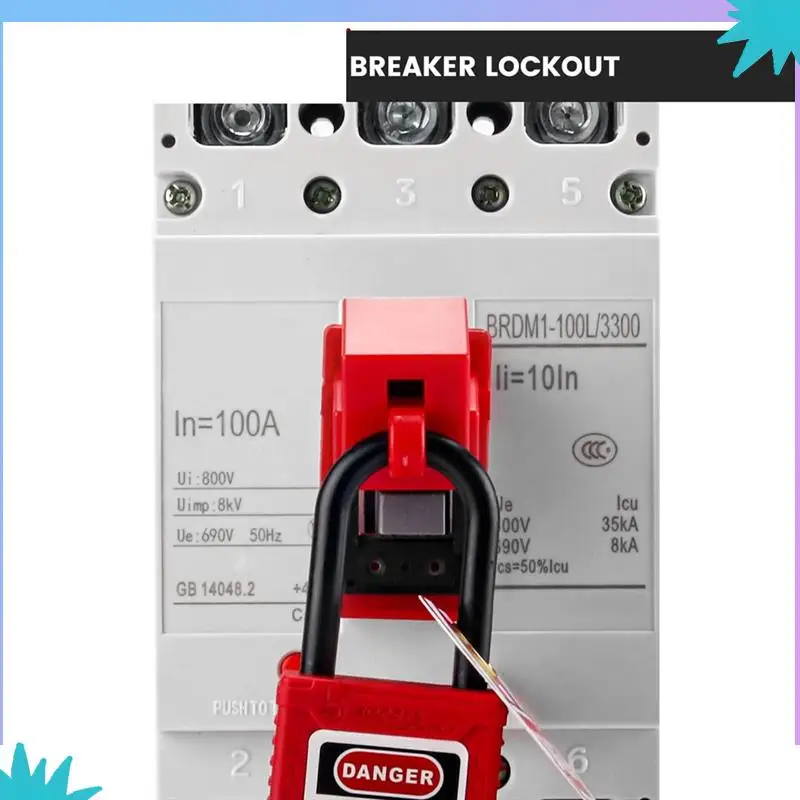 ABZW Circuit Breaker Lockout Device With Lotopad Lockand Tag For 480/600V Clamp-On Breaker Lock Out Tag Out B