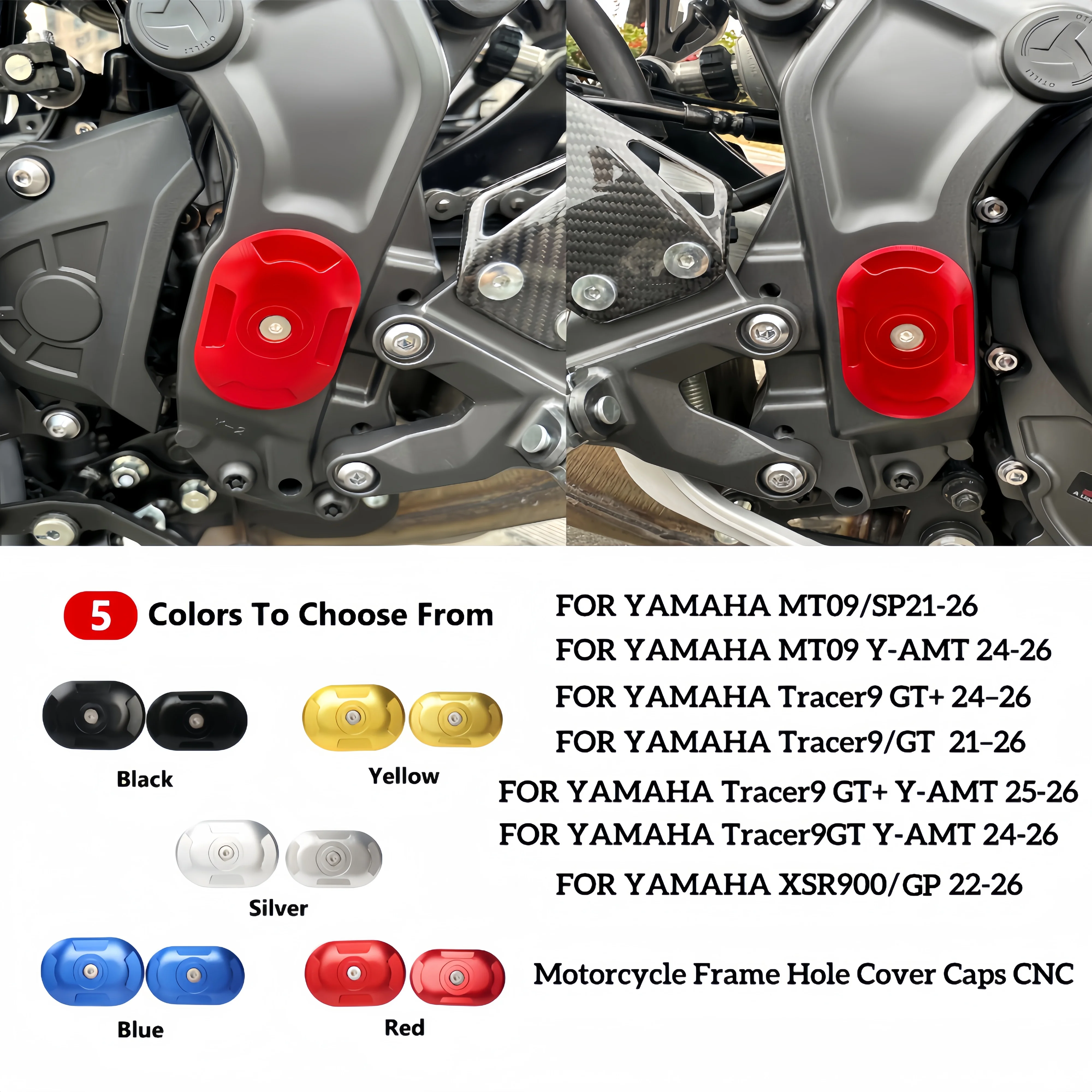 ヤマハ-mt09-mt09-sp-mt09-y-amt-tracer9-gt-tracer9-gt-y-amt-xsr900-gp-オートバイフレームホールカバーキャップ-cnc-2021-2026