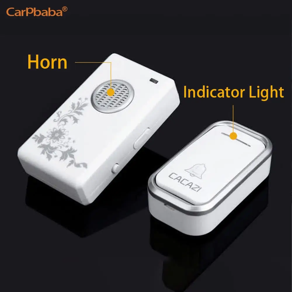 V002 Waterproof Wireless Doorbell 1 2 Button 1 2 3 Receiver 300M Remote Intelligent LED Light Home Door Bell Wireless Chime